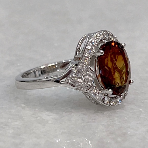 Red Citrine Sterling Silver Ring - Picture 5 of 12